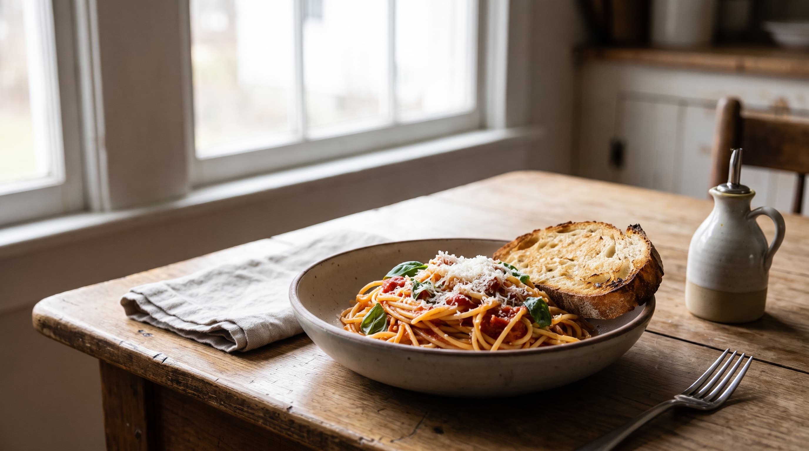 athlete eating pasta