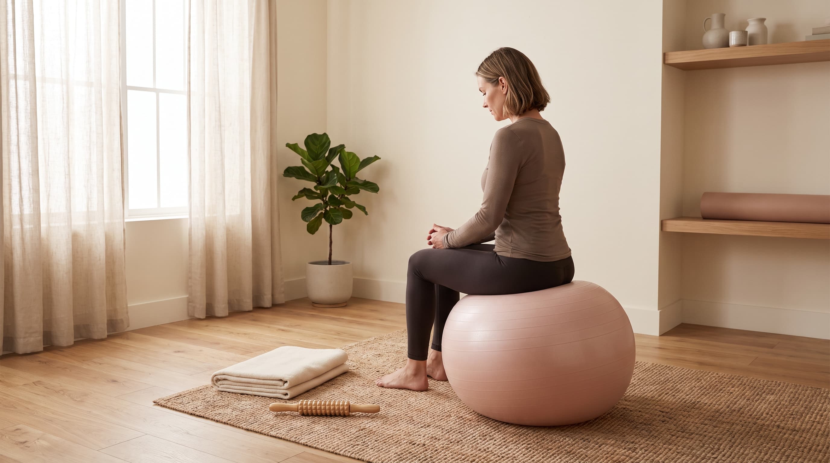 yogamatte på gulvet