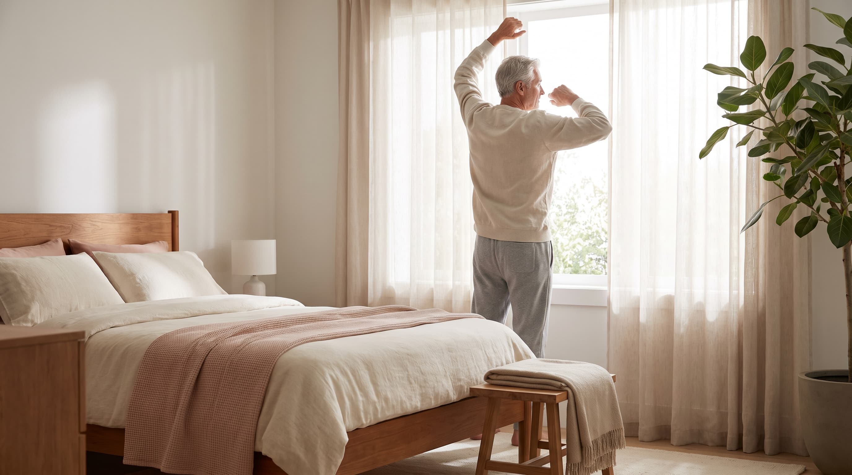 Senioren-Dehnen in der Wohnung